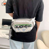 Clear PVC Fanny Pack Unisex Waist Pouch Travel Letter Printed Pendant