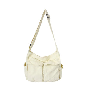 Fatchels Large Canvas Shoulder Bag Soft Denim Winter Travel Bag