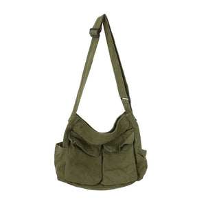 Fatchels Large Canvas Shoulder Bag Soft Denim Winter Travel Bag