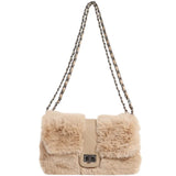 Women's Faux Fur Shoulder Tote Bag Crossbody Handbag Purse