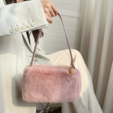 Women's Faux Fur Shoulder Bag Tote Handbag