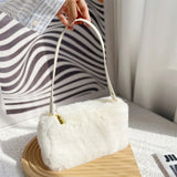 Women's Faux Fur Shoulder Bag Tote Handbag