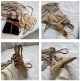 Faux Fur Crossbody Bag Women's Winter Large Handbag Leather Shoulder Bag