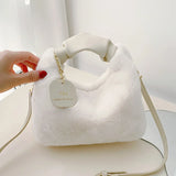 Faux Fur Handbag Hobos Zipper Small Shoulder Crossbody Bags for Women
