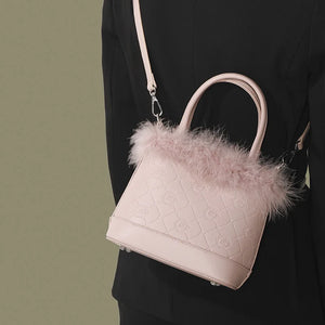 Faux Fur Women's Plush Bucket Bag Portable Crossbody Bag