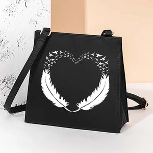Feather Pattern Square Bag Women Shoulder Bag Casual Tote Bag