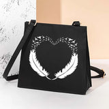 Feather Pattern Square Bag Women Shoulder Bag Casual Tote Bag