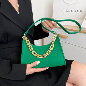 Women's Felt Shoulder Bag Chain Crossbody Tote Purse Handbags