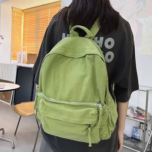Women Canvas Backpack Large School Bag for Teen Girls