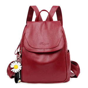 Female Anti-theft Backpack Waterproof Travel PU Backpack