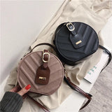 Female Leaf Texture Round Cake Shape Handbag