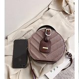 Female Leaf Texture Round Cake Shape Handbag
