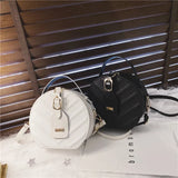 Female Leaf Texture Round Cake Shape Handbag