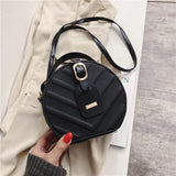 Female Leaf Texture Round Cake Shape Handbag