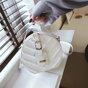 Female Leaf Texture Round Cake Shape Handbag