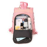 Female Embroidery Print School Backpack Anti-theft Travel Knapsack