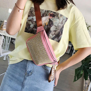 Female Straw Belt Bag Fanny pack And Phone Pack