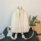 Female Canvas Backpack Women Solid Backpack for College School