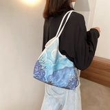 Floral Print Handbag Large Capacity Single-Shoulder Bag for Women