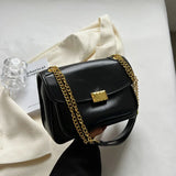 Female Chain Shoulder Bags Textured PU Leather Handbag