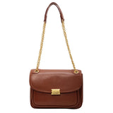 Female Chain Shoulder Bags Textured PU Leather Handbag