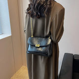 Female Chain Shoulder Bags Textured PU Leather Handbag