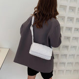 Quilted Crossbody Bag for Women with Belt Buckle
