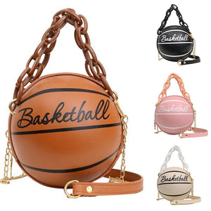 Pink Leather Basketball Bag Crossbody Chain Hand Bags