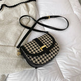 Houndstooth Messenger Bag Crossbody for Women Travel Purse