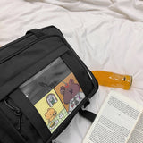 Female Messenger Bags Pendant Badges Ladies Crossbody Bags Zipper Handbags