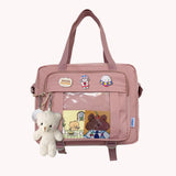 Female Messenger Bags Pendant Badges Ladies Crossbody Bags Zipper Handbags