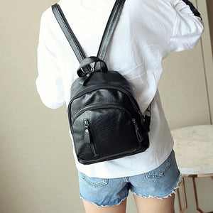 Female Mini Backpack Small PU Leather Shoulder Bag
