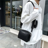 Female Pu Handbags Camera Headphone Pouch 2 in 1 Crossbody Handbags
