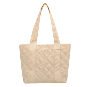 Women's Quilted Cotton Padded Handbag Diamond Lattice Shoulder Bag