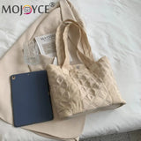 Women's Quilted Cotton Padded Handbag Diamond Lattice Shoulder Bag