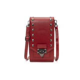 Studded Shoulder Bag Soft Leather Women Messenger Purse
