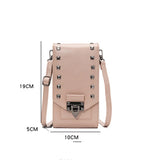 Studded Shoulder Bag Soft Leather Women Messenger Purse