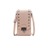 Studded Shoulder Bag Soft Leather Women Messenger Purse