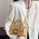 Women's Knot Handle Tote Bag PU Leather Flap Buckle