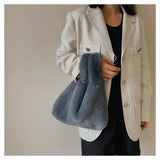 Winter Furry Hobos Shoulder Bag Soft Plush Ladies Clutch Purse Handbag