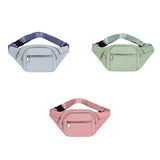 Women's Large Capacity Waist Bag, Multiple Pockets, Green/Blue/Pink