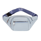 Women's Large Capacity Waist Bag, Multiple Pockets, Green/Blue/Pink