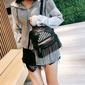Rivet Soft Pu Leather Backpacks for Women Girls