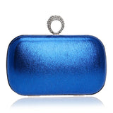 Metal Clutch Bag Diamonds Satin Chain Shoulder Rhinestones Golden Purse
