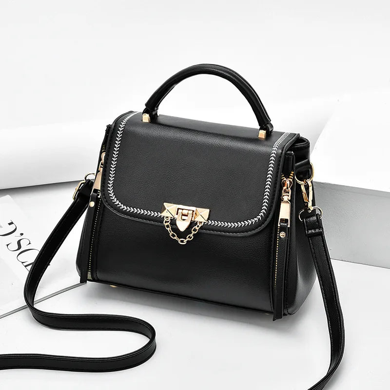 Flap Ladies Hand Bags Large Capacity Leather Handbags