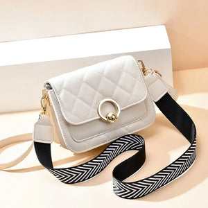 Plaid Small Crossbody Shoulder Bag with Wide Strap