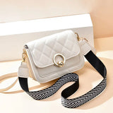 Plaid Small Crossbody Shoulder Bag with Wide Strap