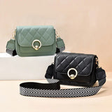 Plaid Small Crossbody Shoulder Bag with Wide Strap