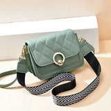Plaid Small Crossbody Shoulder Bag with Wide Strap