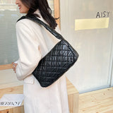 Flap Space Padded Nylon Underarm Bag Quilted Winter Handbag